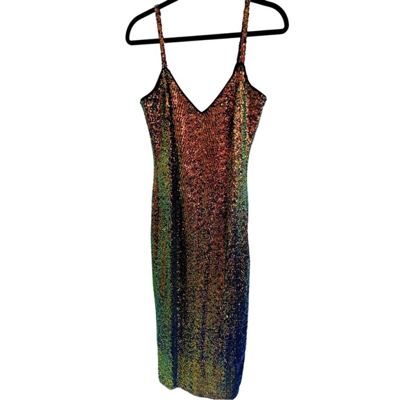 Vixen by Micheline Pitt Dresses & Skirts - Vixen by Micheline Pitt Scarab Glitz Glamour Sequin Wiggle Dress Large L RARE